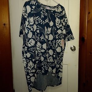 Lularoe Irma jacquard floral print small teal